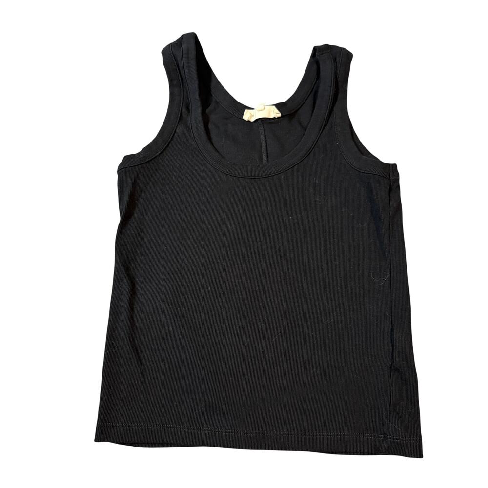 NWT Madewell Size XS Black (Re)generative Cotton Ribbed‎ Scoopneck Tank Y2K